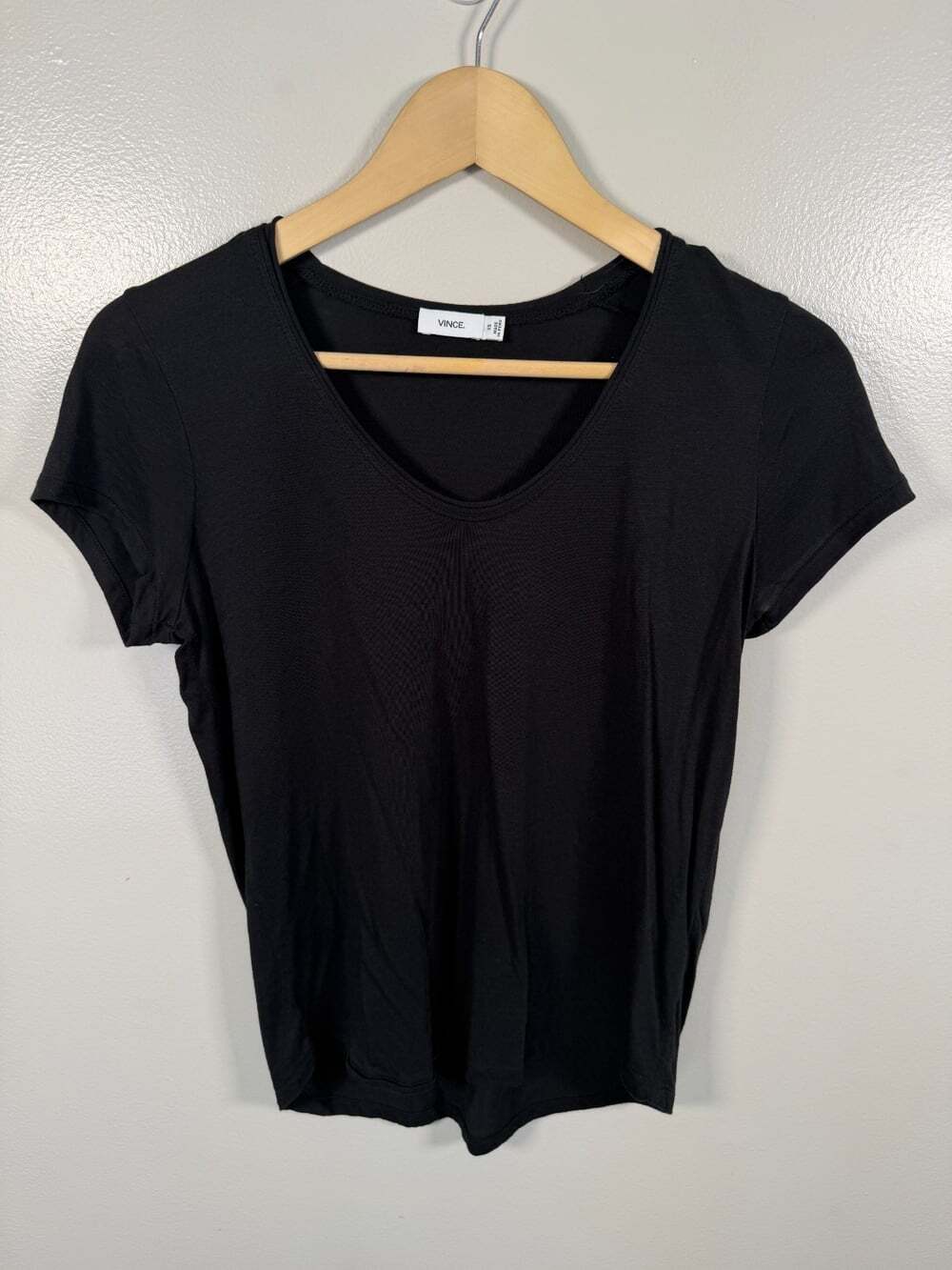 Vince Black Scoop Neck Short Sleeve T-Shirt Size XS Premium Modal Pima Cotton